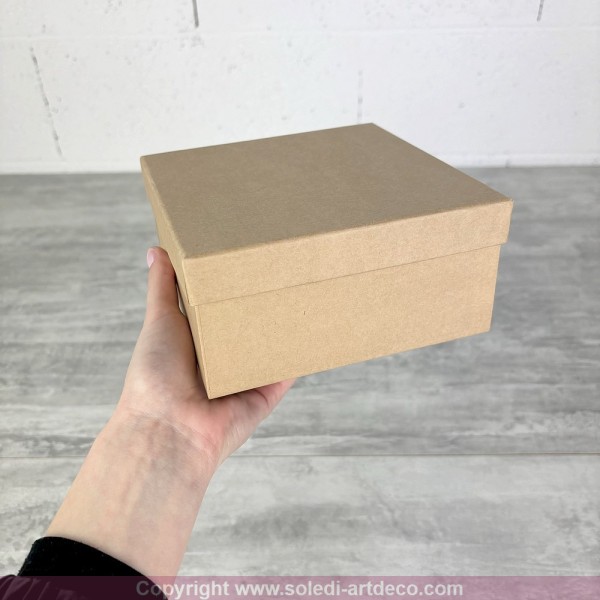 Lot de 5 grandes boites carrées hautes avec couvercle en carton, coté 15,5cm et 7,5cm de haut - Photo n°2