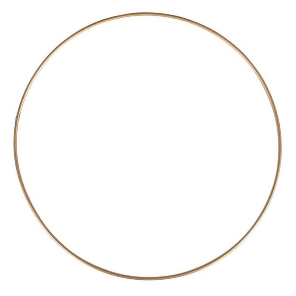 Grand Cercle métallique doré ancien, diam. 60 cm pour abat-jour, Anneau epoxy or Attrape rêves - Photo n°2