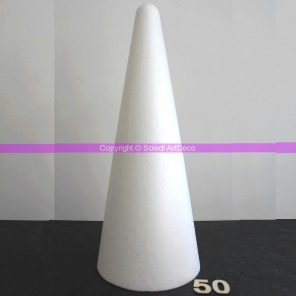 Grand Cône polystyrène EM hauteur 50 cm, Présentoir géant densité - Photo n°1