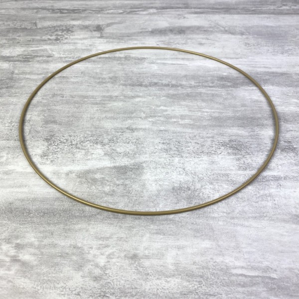 Cercle métallique doré ancien, diam. 30 cm pour abat-jour, Anneau epoxy or Attrape rêves - Photo n°4