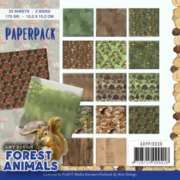 Bloc de papier - Amy Design - Forest animals 15.2 x 15.2 - Photo n°1