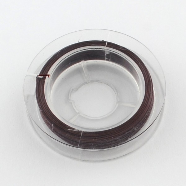 Fil acier câblé 0.38 mm marron chocolat x 10 m - Photo n°2