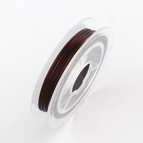 Fil acier câblé 0.38 mm marron chocolat x 10 m - Photo n°1