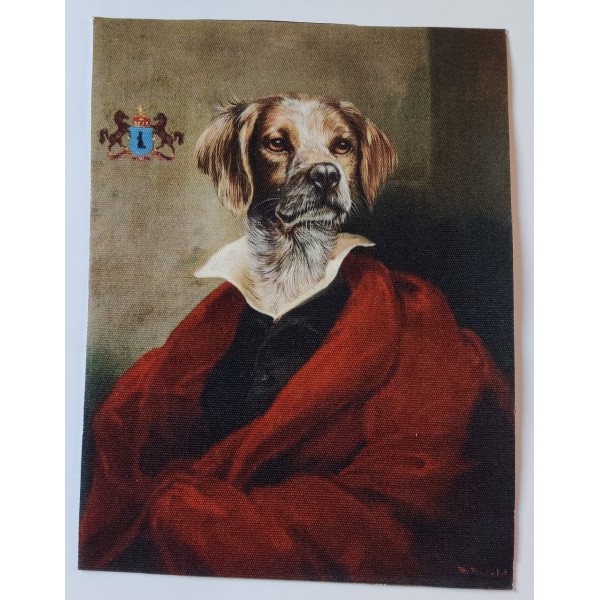Coupon tissu - tête de chien épagneul - coton épais - 15x20cm - Photo n°1