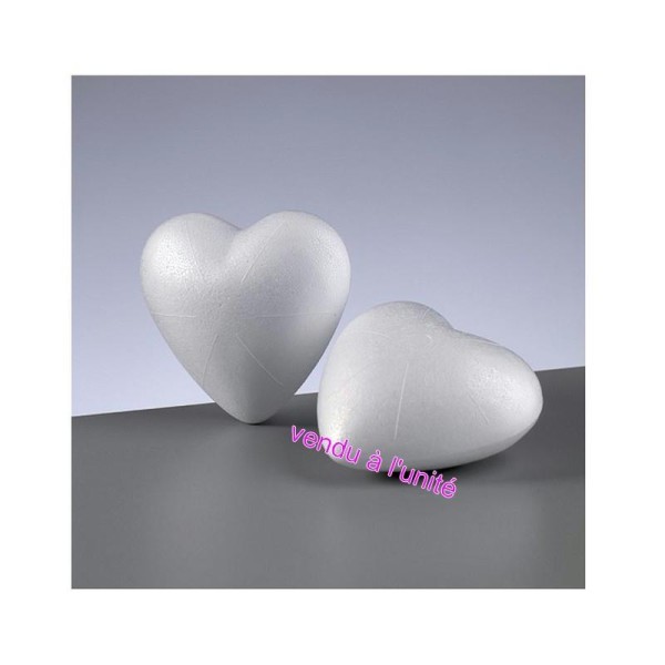 Petit Coeur 3D bombé en polystyrène de diam. 5 cm, densité supérieure - Photo n°1