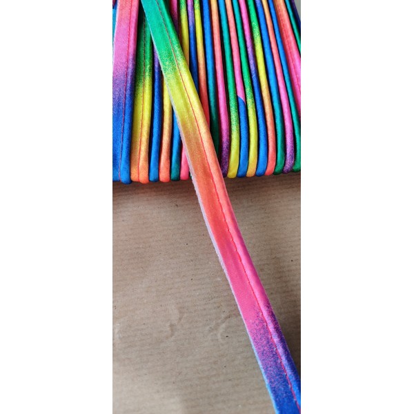 Passepoil satin multicolore - 12mm - vendu au mètre - P01 - Photo n°1