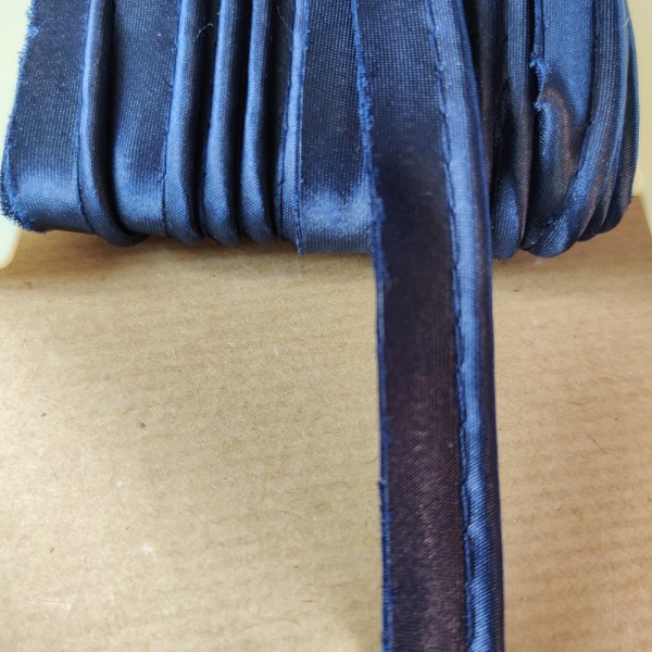 Passepoil satin bleu nuit - 12mm - vendu au mètre - P06 - Photo n°1