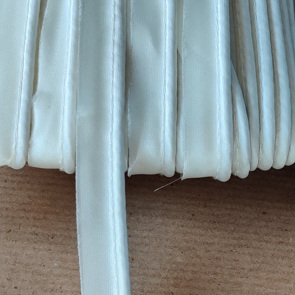 Passepoil satin blanc cassé - 12mm - vendu au mètre – P22 - Photo n°1