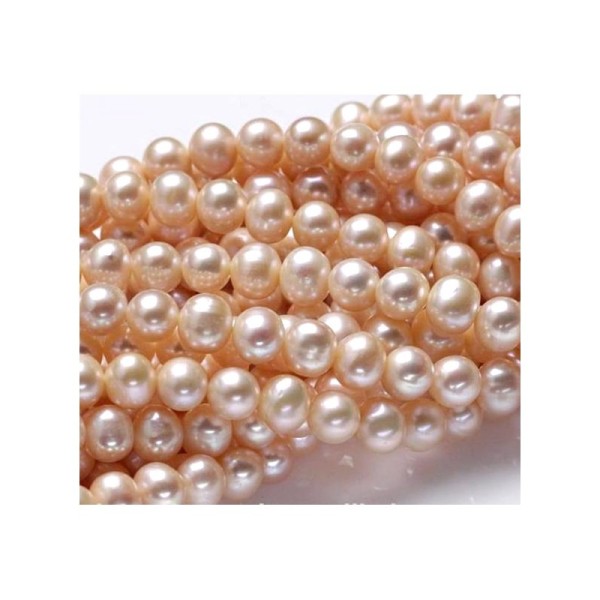 10 Perles de Culture d'Eau Douce Perles pêche, 8mm - 7mm - Photo n°1