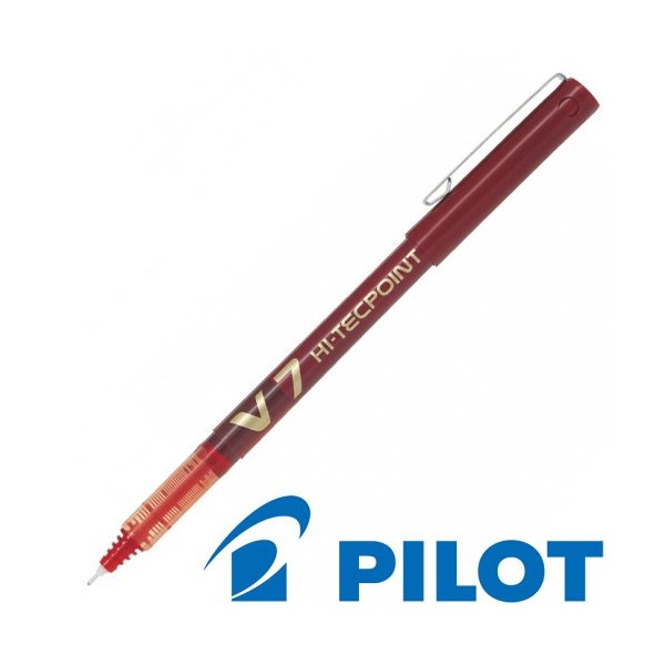 Stylo roller Hi-Tecpoint V7 pointe moyenne rouge Pilot - Photo n°1