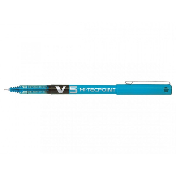 Stylo roller Hi-Tecpoint V5 pointe fine turquoise Pilot - Photo n°1