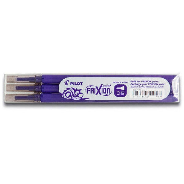 Lot de 3 recharges FriXion pointe fine 0,5mm violet Pilot - Cartouches et  recharges - Creavea