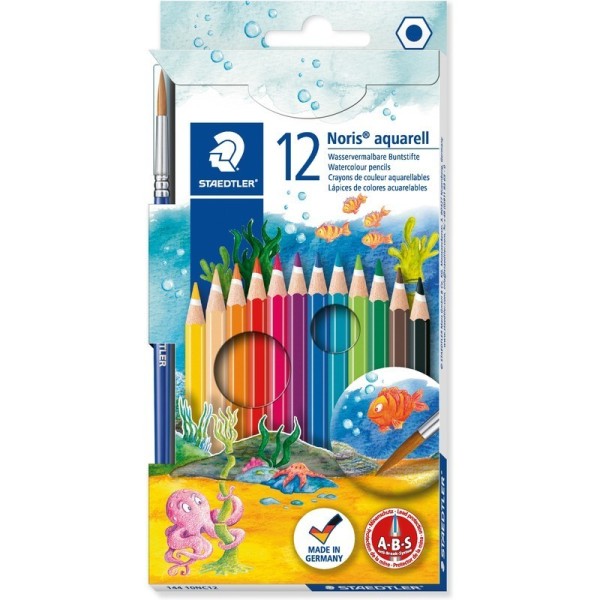 12 crayons de couleur - Aquarellable - Staedtler - Noris Aquarell - Photo n°1