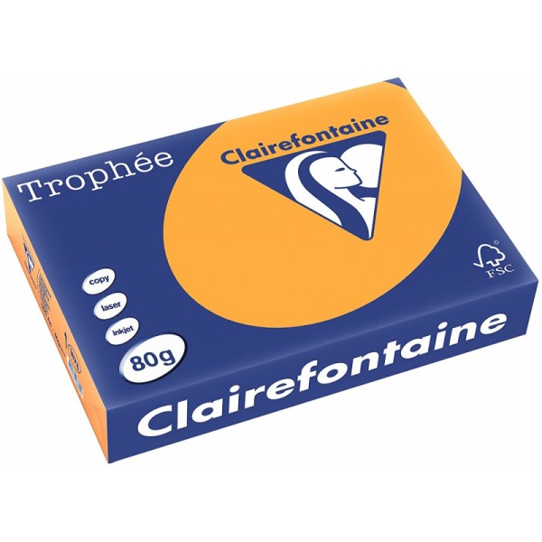 500 Feuilles A4 - 80G - Clémentine - Trophée Clairefontaine 1878C - Photo n°1