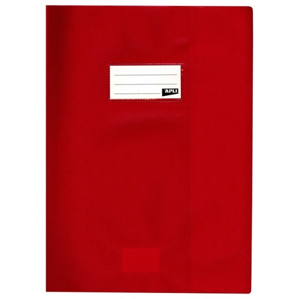 Protège-cahier opaque rouge en PVC Format 21x29,7 cm Épaisseur 19/100ème Grain cuir - Photo n°1