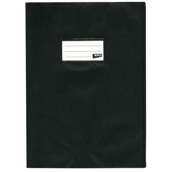 Protège-cahier opaque noir en PVC Format A4 21x29,7 cm Épaisseur 19/100ème Grain cuir - Photo n°1
