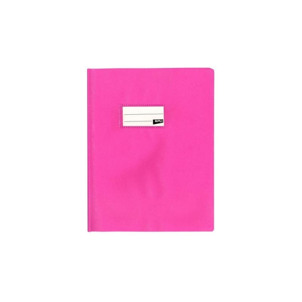Protège-cahier opaque rose en PVC Format 17x22 cm Épaisseur 19/100ème Grain cuir - Photo n°1