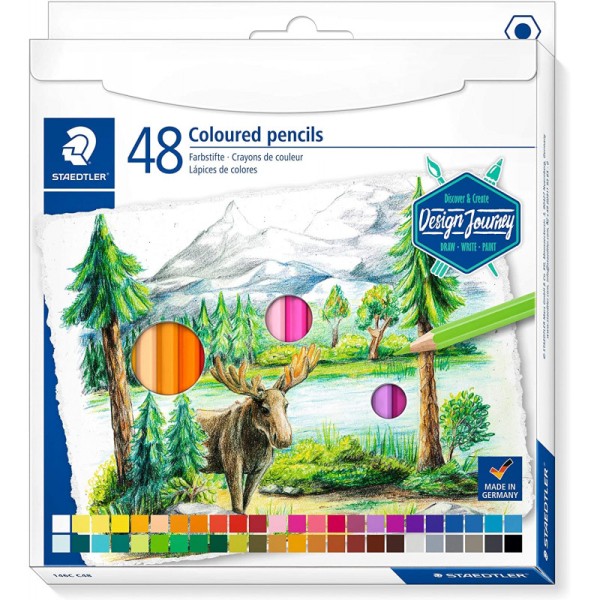 48 crayons de couleur - Aquarellable - Assortis - Staedtler - Design Journey - Photo n°1