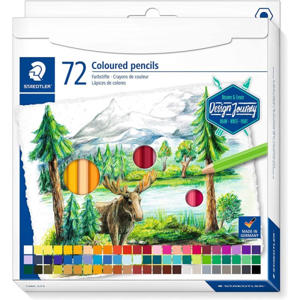 72 crayons de couleur - Aquarellable - Assortis - Staedtler - Design Journey - Photo n°1