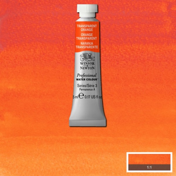 Aquarelle professionnelle extra-fine - 5ml - Orange transparent - Winsor et Newton - Photo n°1