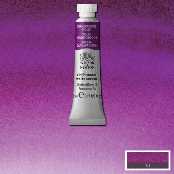 Aquarelle professionnelle extra-fine - 5ml - Violet quinacridone - Winsor et Newton - Photo n°1