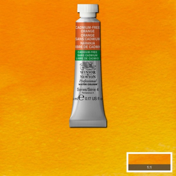 Aquarelle professionnelle extra-fine - 5ml - Orange sans cadium - Winsor et Newton - Photo n°1