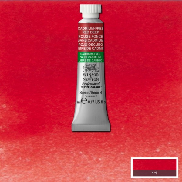 Aquarelle professionnelle extra-fine - 5ml - Rouge foncé sans cadium - Winsor et Newton - Photo n°1