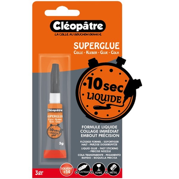 Colle Super Glue Liquide Cléopâtre - 3 g - Photo n°1
