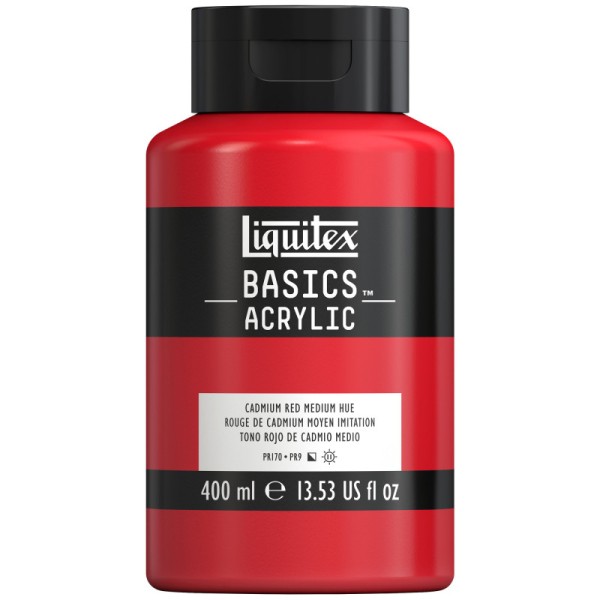 Peinture Acrylique en bidon - rouge de cadmium moyen - Liquitex Basics - Photo n°1