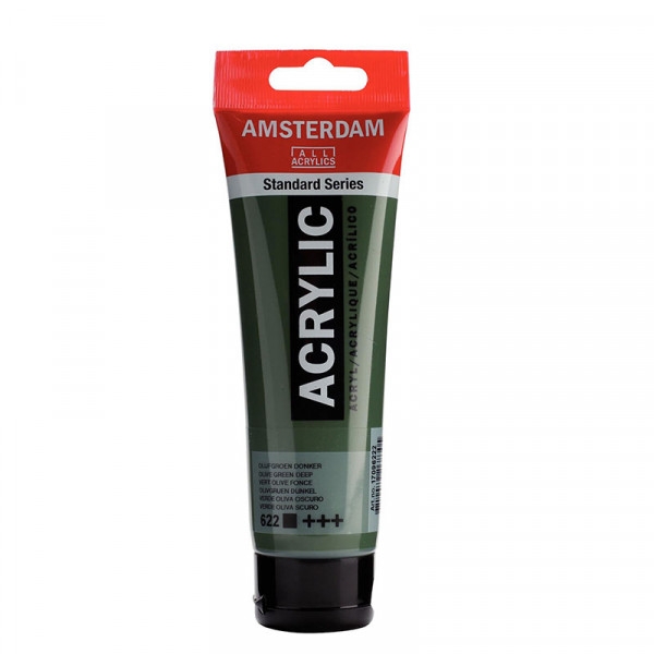 Peinture Acrylique en tube - vert olive foncé - 120ml - Amsterdam - Photo n°1