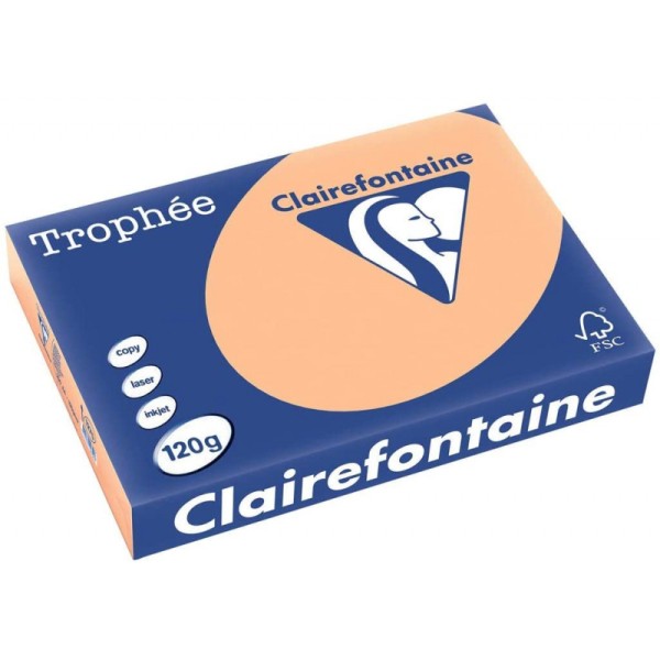 250 Feuilles A4 - 120G - Couleurs Pastels - Abricot - Trophée Clairefontaine - Photo n°1