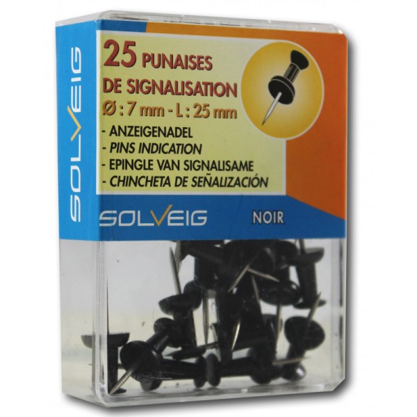 25 Punaises De Signalisation - Solveig - Noir - Photo n°1