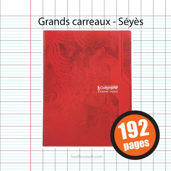 Cahier Piqûre 24X32 192P Grands Carreaux Seyes 70G Calligraphe - Photo n°2