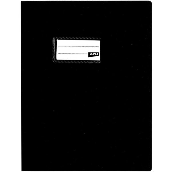 Protège-cahier opaque noir en PVC Format 17x22 cm Épaisseur 19/100ème Grain cuir - Photo n°1