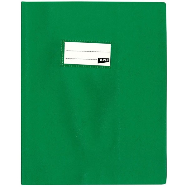 Protège-cahier opaque vert en PVC Format 17x22 cm Épaisseur 19/100ème Grain cuir - Photo n°1