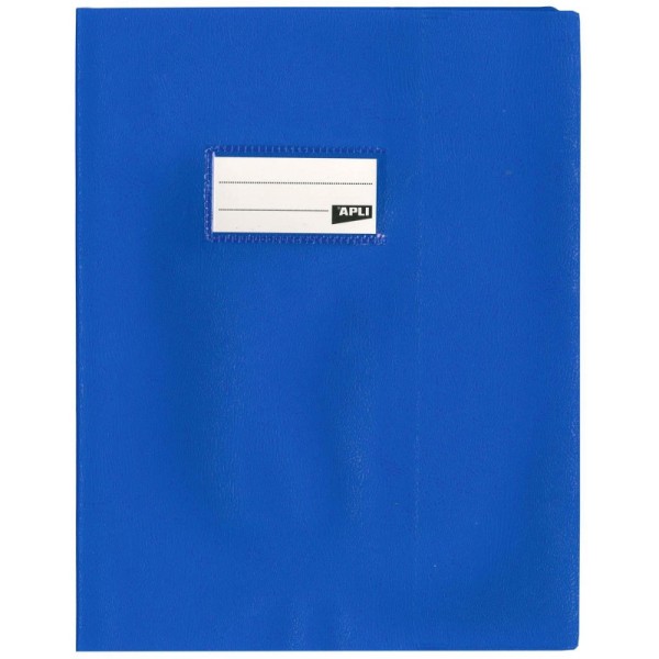 Protège-cahier opaque bleu en PVC Format 17x22 cm Épaisseur 19/100ème Grain cuir - Photo n°1