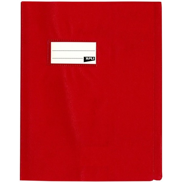 Protège-cahier opaque rouge en PVC Format 17x22 cm Épaisseur 19/100ème Grain cuir - Photo n°1