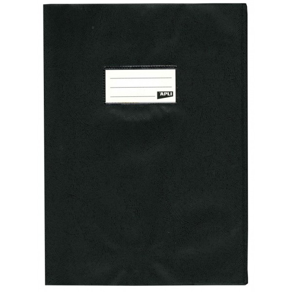 Protège-cahier opaque noir en PVC Format 24x32 cm Épaisseur 19/100ème Grain cuir - Photo n°1