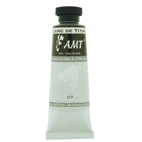 Peinture à l'huile fine en tube blanc de titane 45ml - Amt - Photo n°1