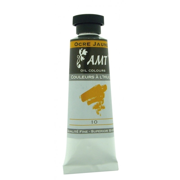 Peinture à l'huile fine en tube ocre jaune 45ml - Amt - Photo n°1