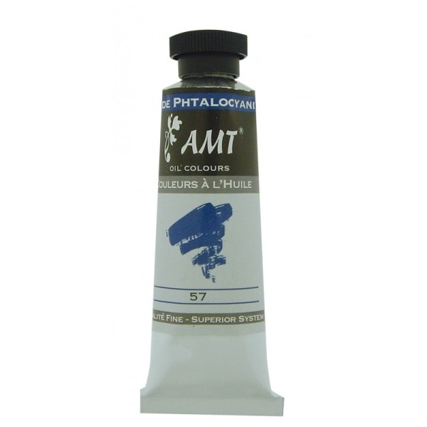 Peinture à l'huile fine en tube bleu de phtalocyanine 45ml - Amt - Photo n°1
