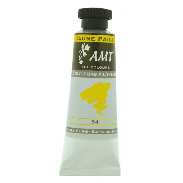 Peinture à l'huile fine en tube jaune paille 45ml - Amt - Photo n°1