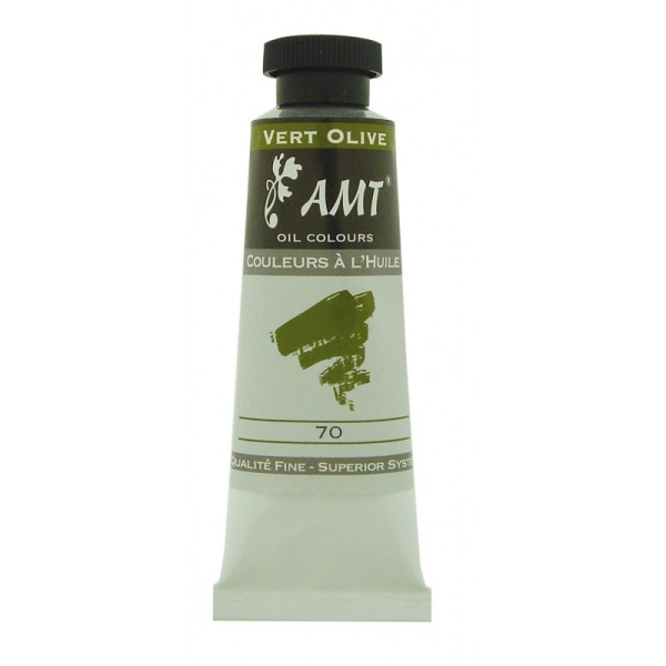 Peinture à l'huile fine en tube vert olive 45ml - Amt - Photo n°1