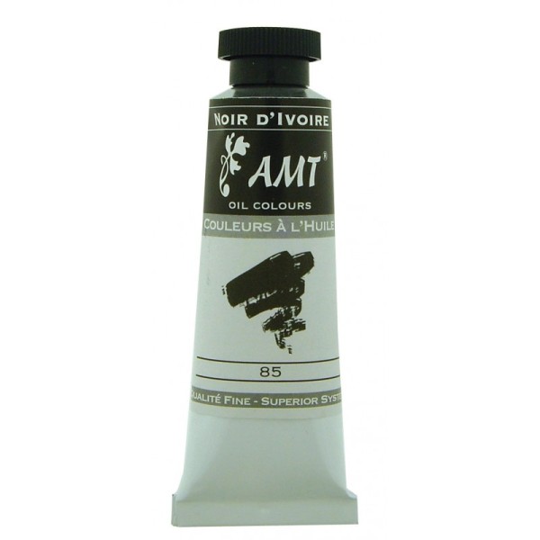 Peinture à l'huile fine en tube noir d'ivoire 45ml - Amt - Photo n°1