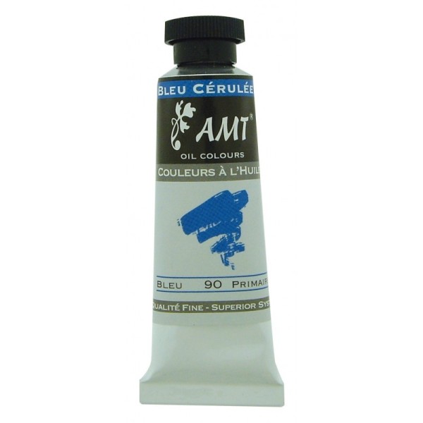 Peinture à l'huile fine en tube bleu ceruleen 45ml - Amt - Photo n°1