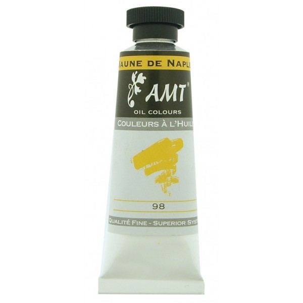 Peinture à l'huile fine en tube jaune de naples 45ml - Amt - Photo n°1
