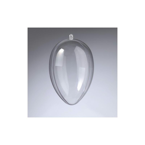 Oeuf en plastique cristal transparent séparable, Contenant sécable 14 cm - Photo n°1