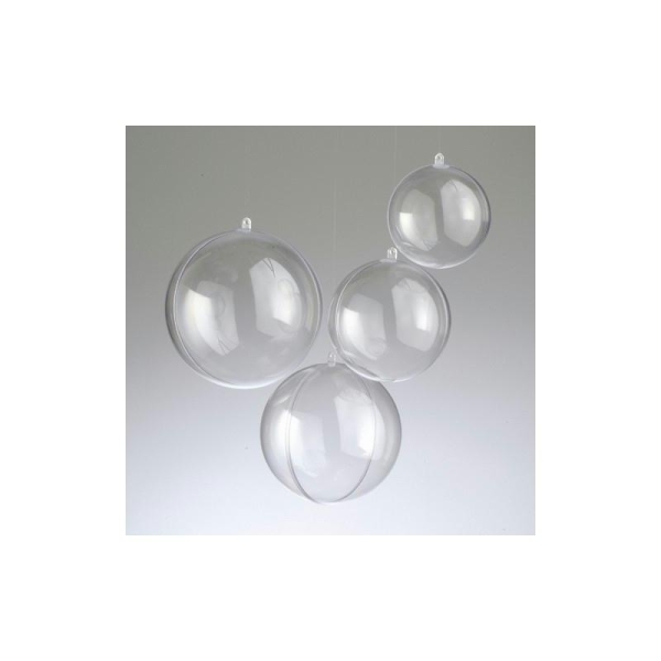 Boule en plastique cristal transparent séparable, Contenant sécable de diam. 7 cm, &ea - Photo n°1