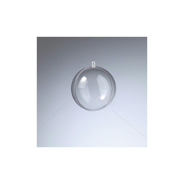 Boule en plastique cristal transparent séparable, Contenant sécable de diam. 8 cm - Photo n°1