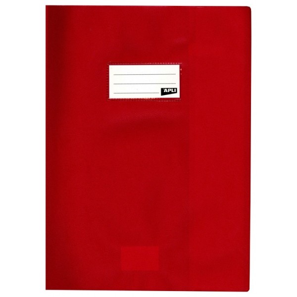Protège-cahier opaque rouge en PVC Format 24x32 cm Épaisseur 19/100ème Grain cuir - Photo n°1